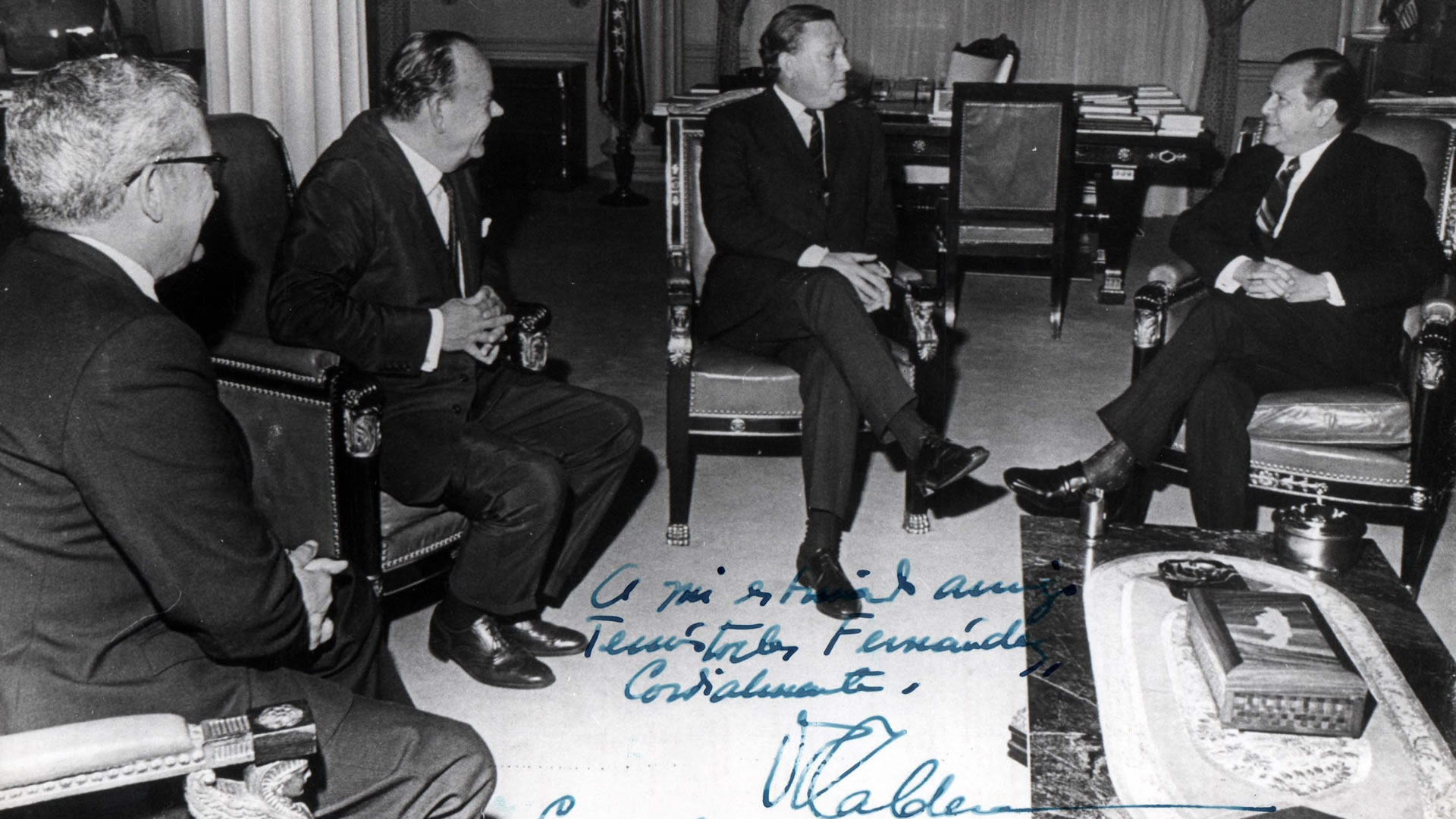 Don Temístocles Fernández con el Dr. Rafael Caldera